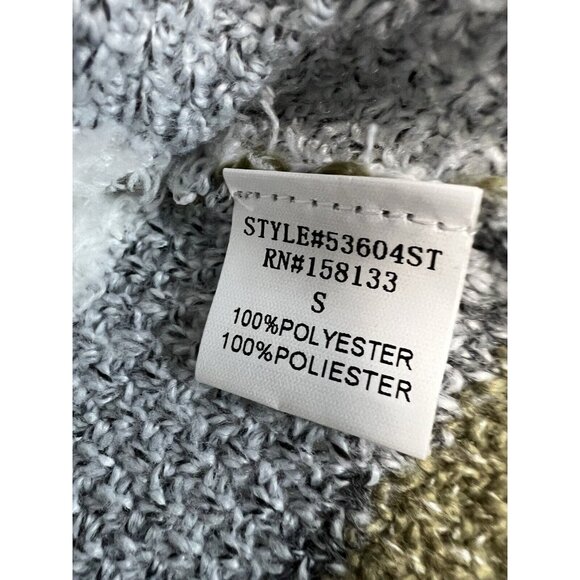 Pink Clover Color Blocked Striped Cardigan~Size Small~Grey/Olive NWT ~ L11 17 - Picture 8 of 9